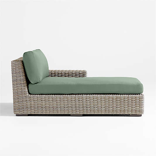 Abaco All-Weather Wicker Right-Arm Outdoor Chaise Lounge with Canvas Spa Sunbrella ® Cushions