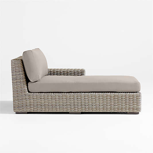 Abaco All-Weather Wicker Right-Arm Outdoor Chaise Lounge with Cast Ash Sunbrella ® Cushions