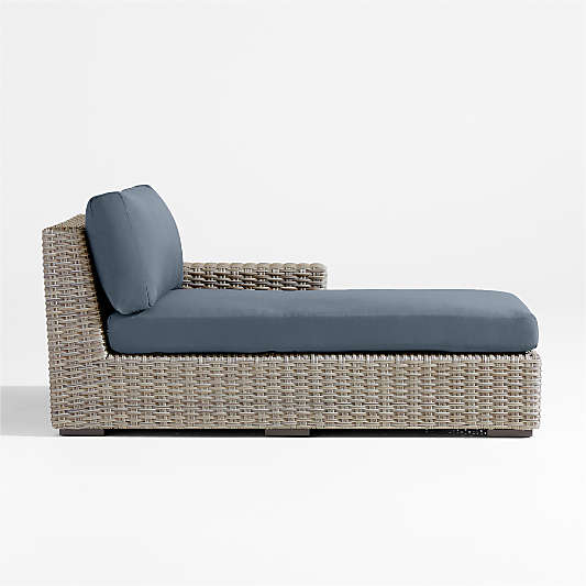 Abaco All-Weather Wicker Right-Arm Outdoor Chaise Lounge with Cast Harbor Sunbrella ® Cushions