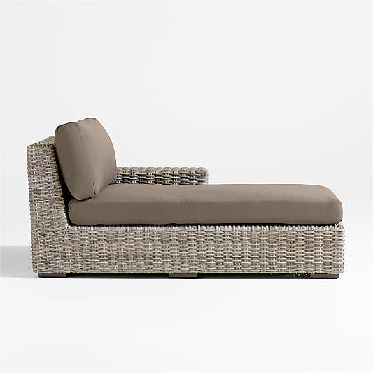 Abaco All-Weather Wicker Right-Arm Outdoor Chaise Lounge with Cast Shale Sunbrella ® Cushions