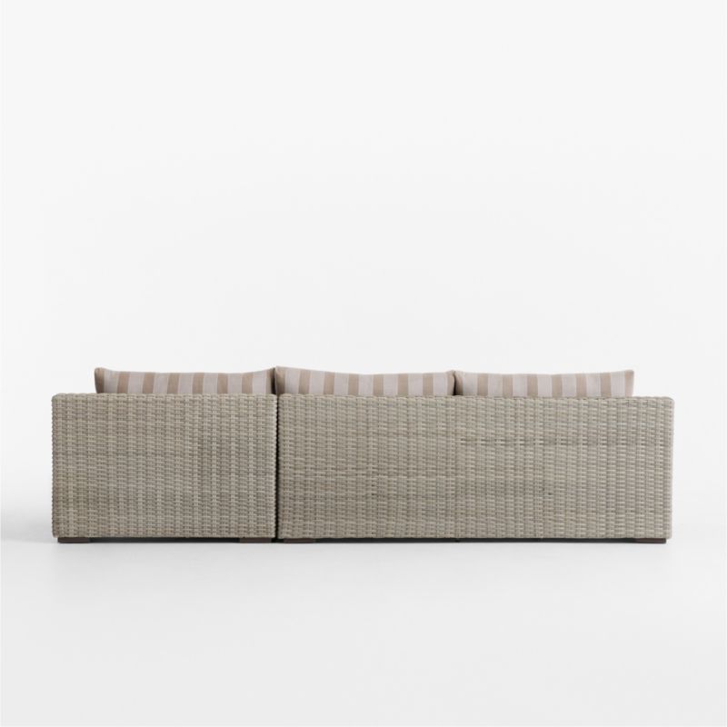 Abaco Resin Wicker 2-Piece Right-Arm Chaise Outdoor Sectional Sofa with Range Dune Stripe Sunbrella ® Cushions - image 12 of 13