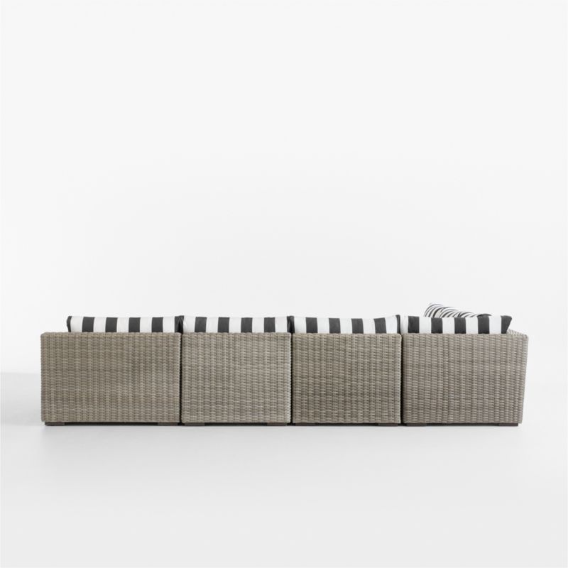 Abaco Resin Wicker 5-Piece Right-Arm Chaise Outdoor Sectional Sofa with Black and White Cabana Stripe Sunbrella ® Cushions - image 12 of 12