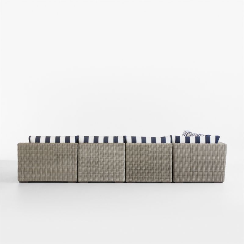 Abaco Resin Wicker 5-Piece Right-Arm Chaise Outdoor Sectional Sofa with Navy and White Cabana Stripe Sunbrella ® Cushions - image 13 of 14
