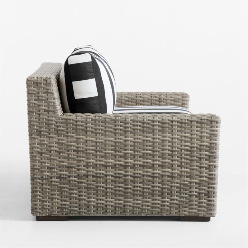 Abaco 83" Resin Wicker Outdoor Sofa with Black and White Cabana Stripe Sunbrella® Cushions - image 17 of 18