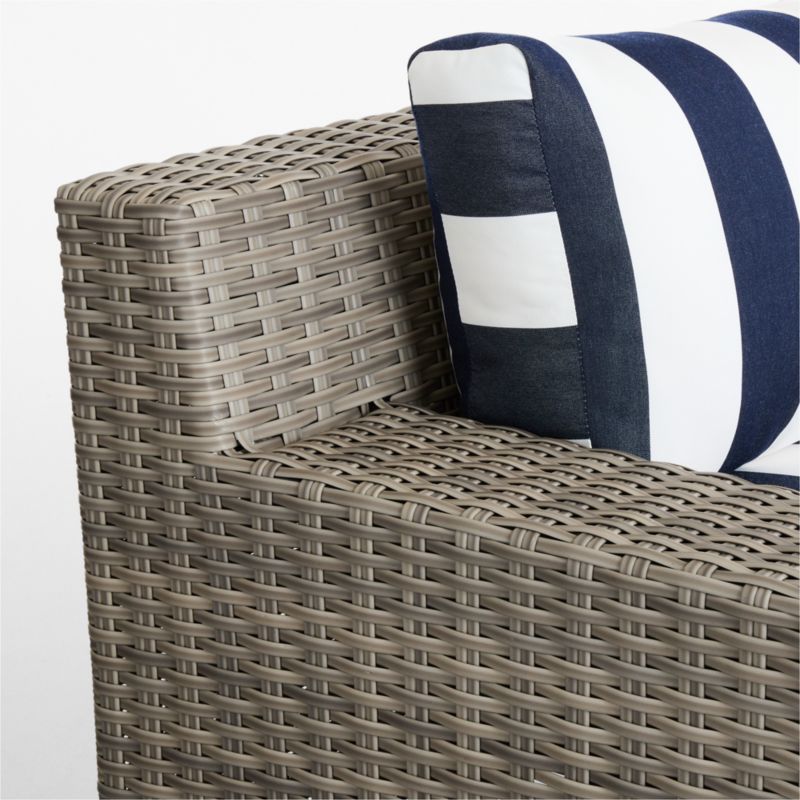Abaco 83" Resin Wicker Outdoor Sofa with Navy and White Cabana Stripe Sunbrella® Cushions - image 20 of 19