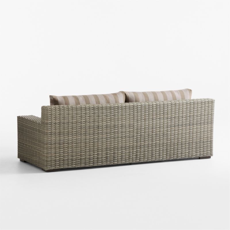 Abaco 83" Resin Wicker Outdoor Sofa with Range Dune Stripe Sunbrella® Cushions - image 18 of 18