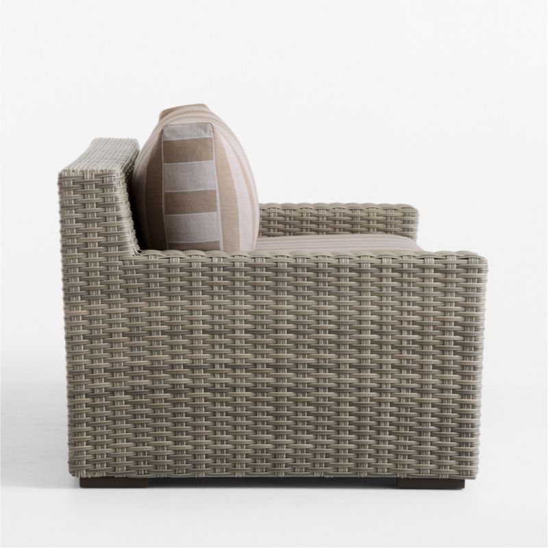 Abaco 83" Resin Wicker Outdoor Sofa with Range Dune Stripe Sunbrella® Cushions - image 17 of 18