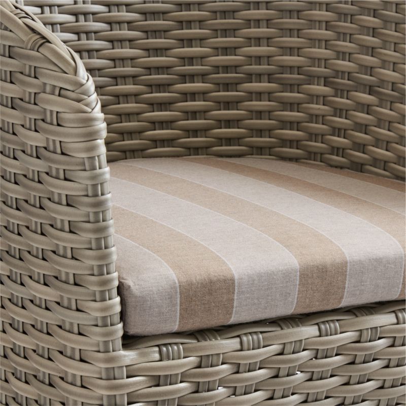 Abaco Resin Wicker Outdoor Dining Chair with Range Dune Stripe Sunbrella ® Cushion - image 11 of 12
