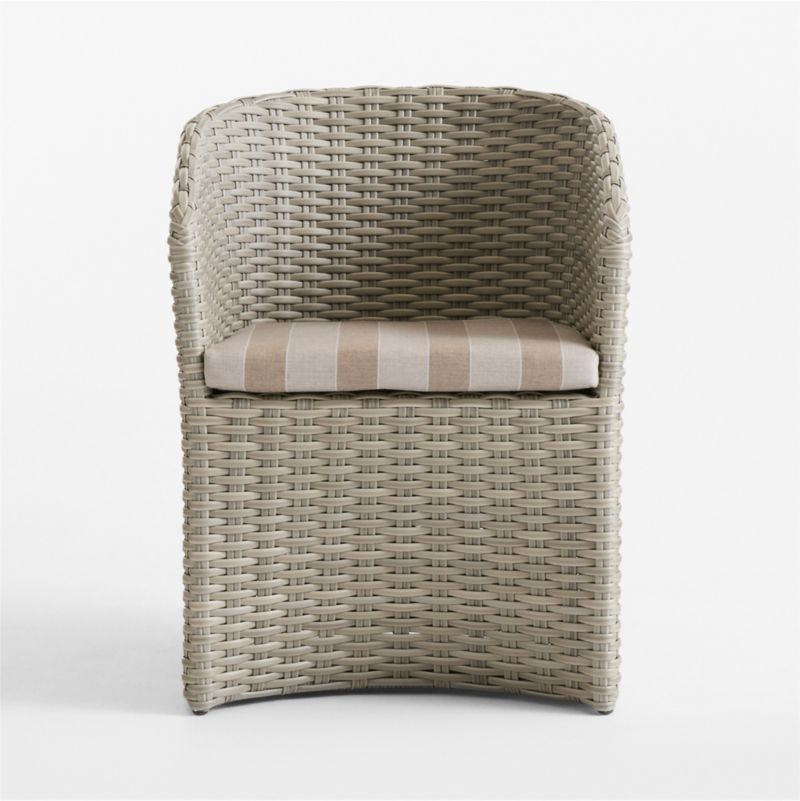 Abaco Resin Wicker Outdoor Dining Chair with Range Dune Stripe Sunbrella ® Cushion - image 8 of 12