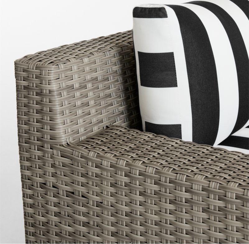 Abaco Resin Wicker Outdoor Lounge Chair with Cabana Black and White Stripe Sunbrella ® Cushions - image 17 of 17