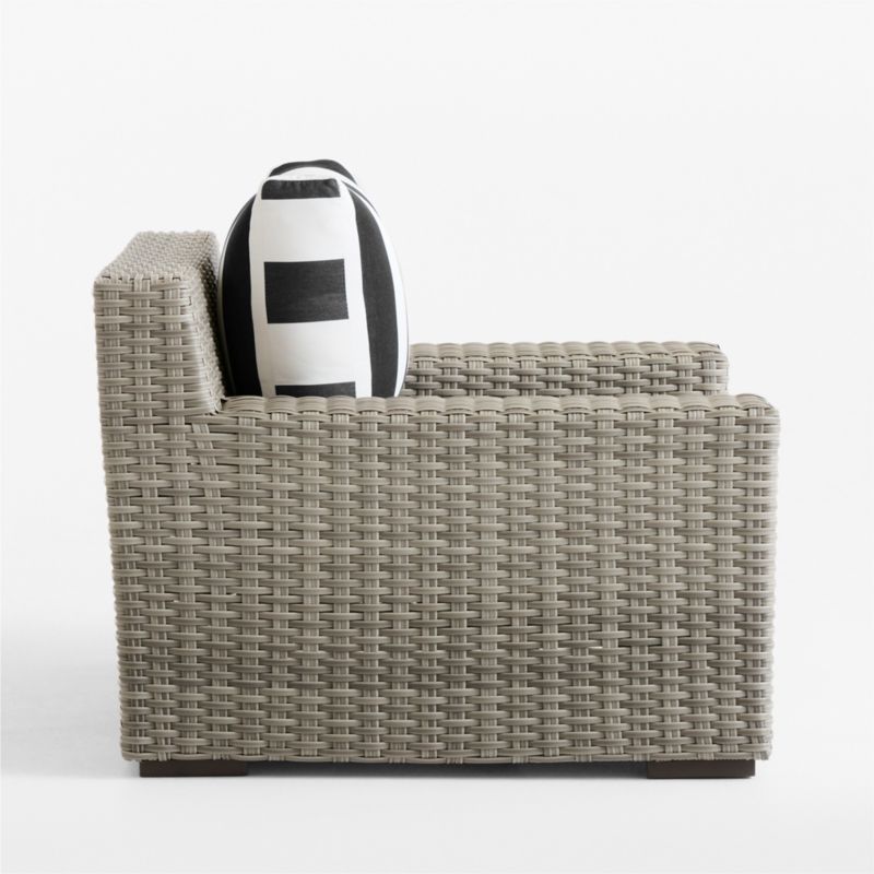 Abaco Resin Wicker Outdoor Lounge Chair with Cabana Black and White Stripe Sunbrella ® Cushions - image 15 of 17