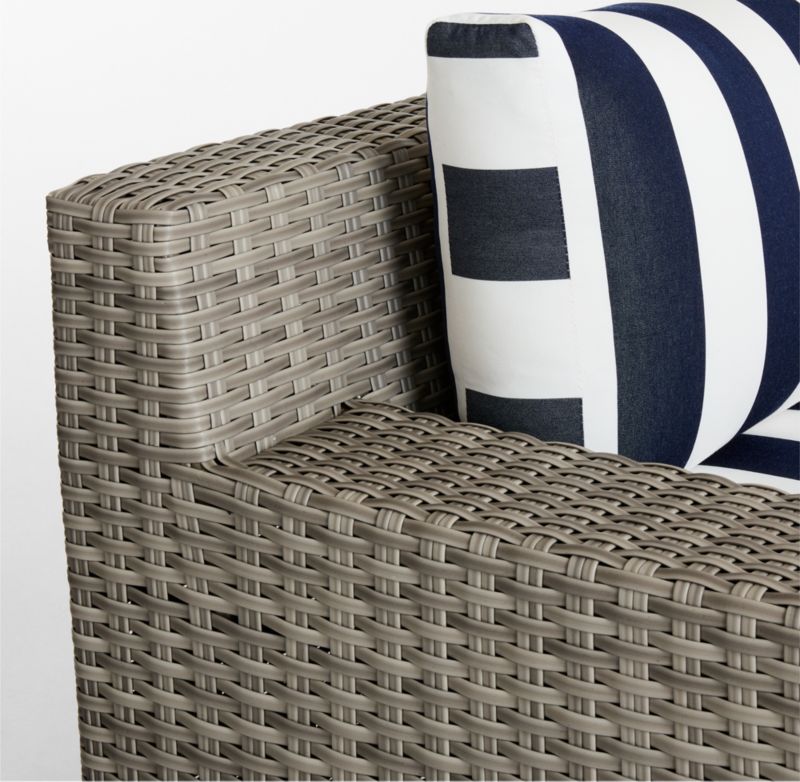 Abaco Resin Wicker Outdoor Lounge Chair with Navy and White Cabana Stripe Sunbrella ® Cushions - image 18 of 18