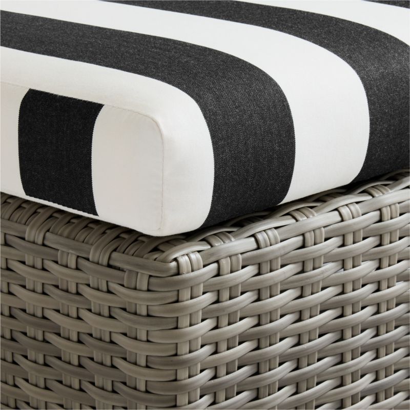 Abaco Resin Wicker Outdoor Sun Lounger with Black and White Cabana Stripe Sunbrella ® Cushions - image 15 of 16