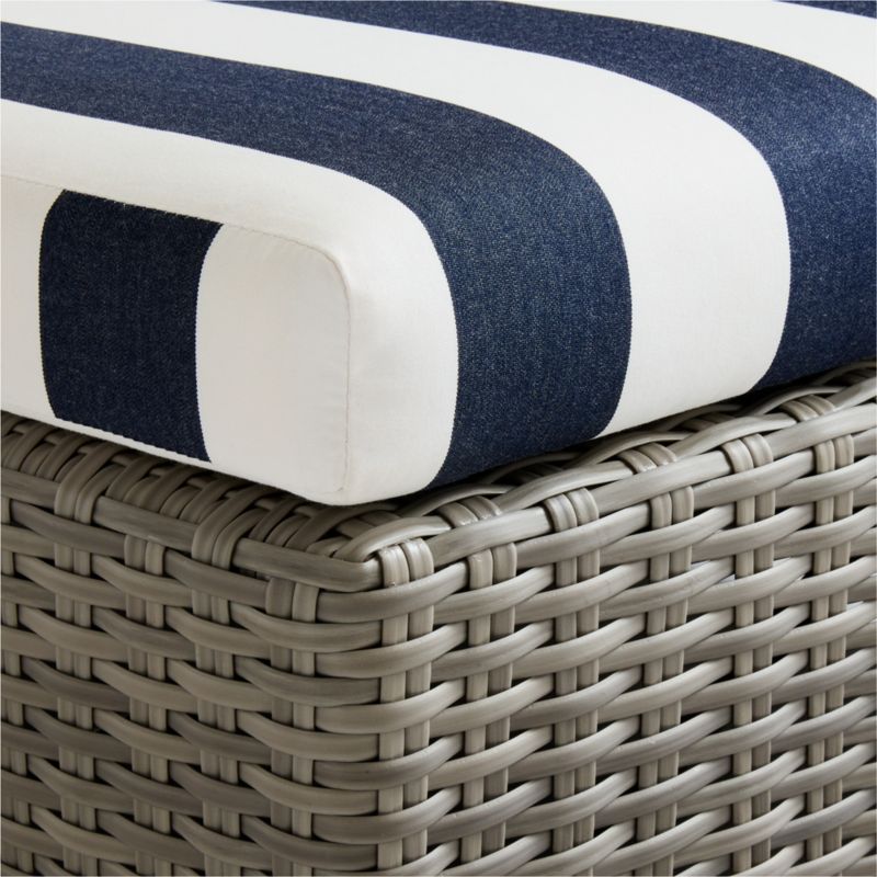 Abaco Resin Wicker Outdoor Sun Lounger with Navy and White Cabana Stripe Sunbrella ® Cushions - image 16 of 17