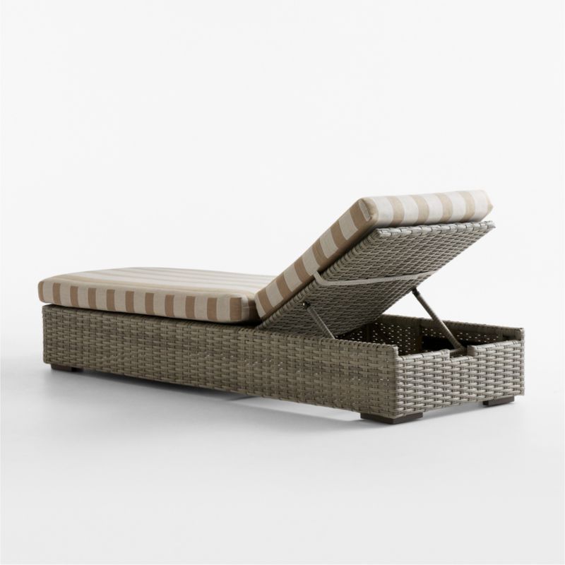 Abaco Resin Wicker Outdoor Sun Lounger with Range Dune Stripe Sunbrella ® Cushions - image 14 of 16
