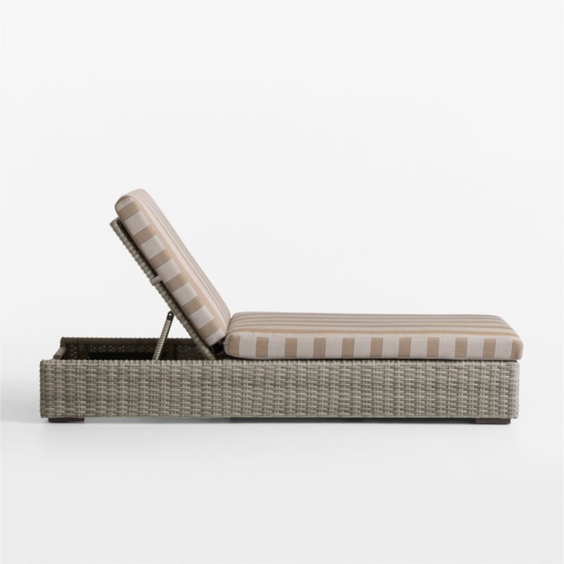 Abaco Resin Wicker Outdoor Sun Lounger with Range Dune Stripe Sunbrella ® Cushions - image 12 of 16