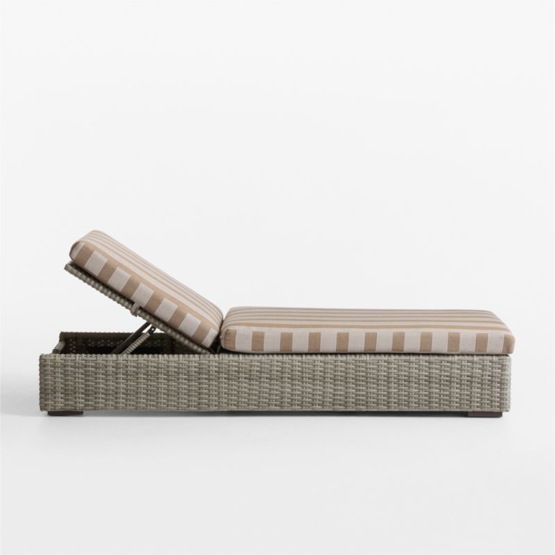 Abaco Resin Wicker Outdoor Sun Lounger with Range Dune Stripe Sunbrella ® Cushions - image 11 of 16