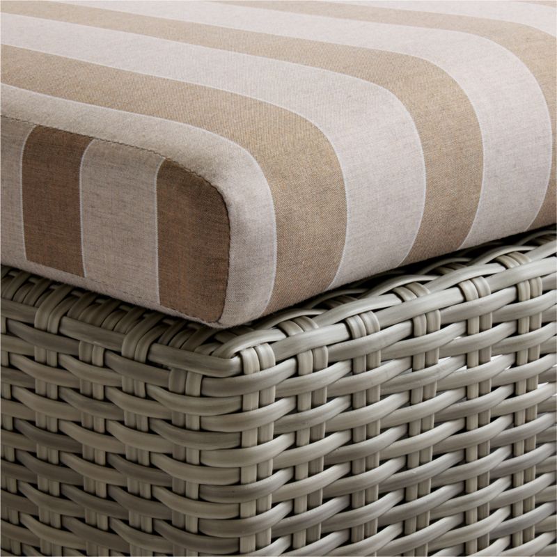 Abaco Resin Wicker Outdoor Sun Lounger with Range Dune Stripe Sunbrella ® Cushions - image 15 of 16