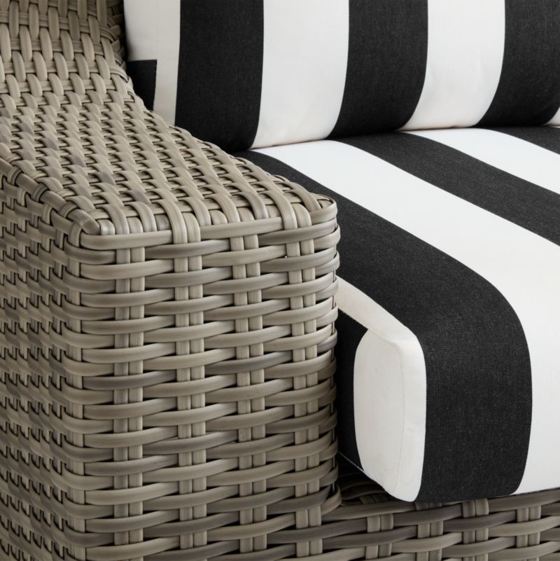 Abaco Resin Wicker Outdoor Swivel Lounge Chair with Black and White Cabana Stripe Sunbrella ® Cushions - image 13 of 13
