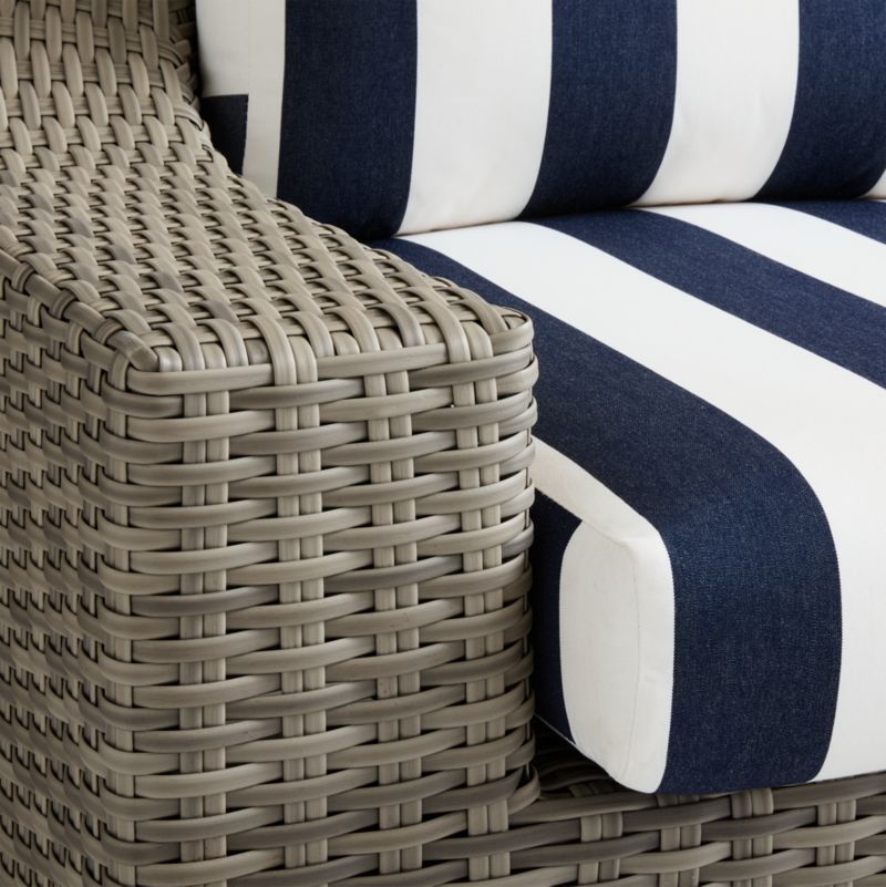 Abaco Resin Wicker Outdoor Swivel Lounge Chair with Navy and White Cabana Stripe Sunbrella ® Cushions - image 13 of 13