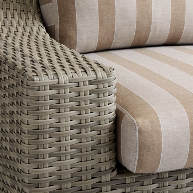 Abaco Resin Wicker Outdoor Swivel Lounge Chair with Range Dune Stripe Sunbrella ® Cushions - image 13 of 13