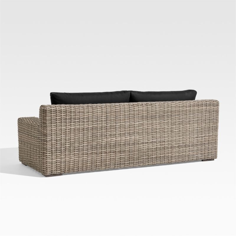 Abaco 83" Resin Wicker Outdoor Sofa with Canvas Black Sunbrella® Cushions