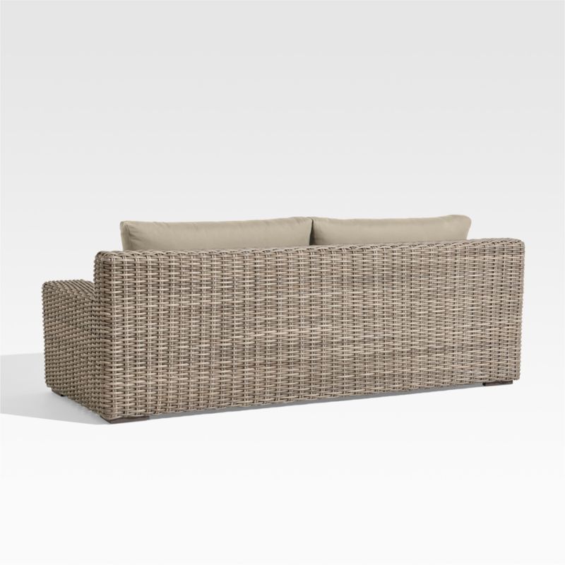 Abaco 83" Resin Wicker Outdoor Sofa with Canvas Flax Sunbrella® Cushions