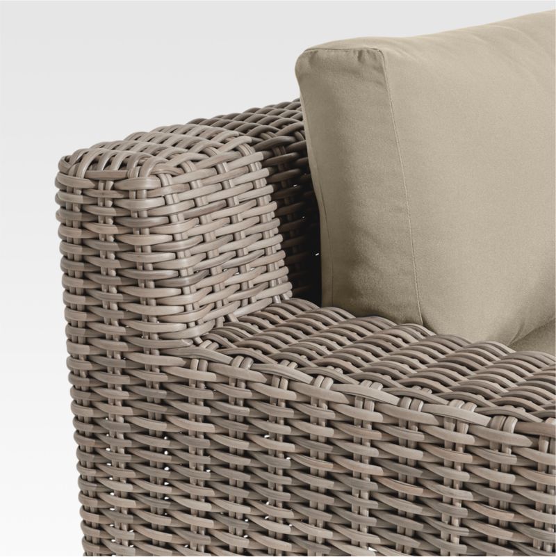 Abaco 83" Resin Wicker Outdoor Sofa with Canvas Flax Sunbrella® Cushions