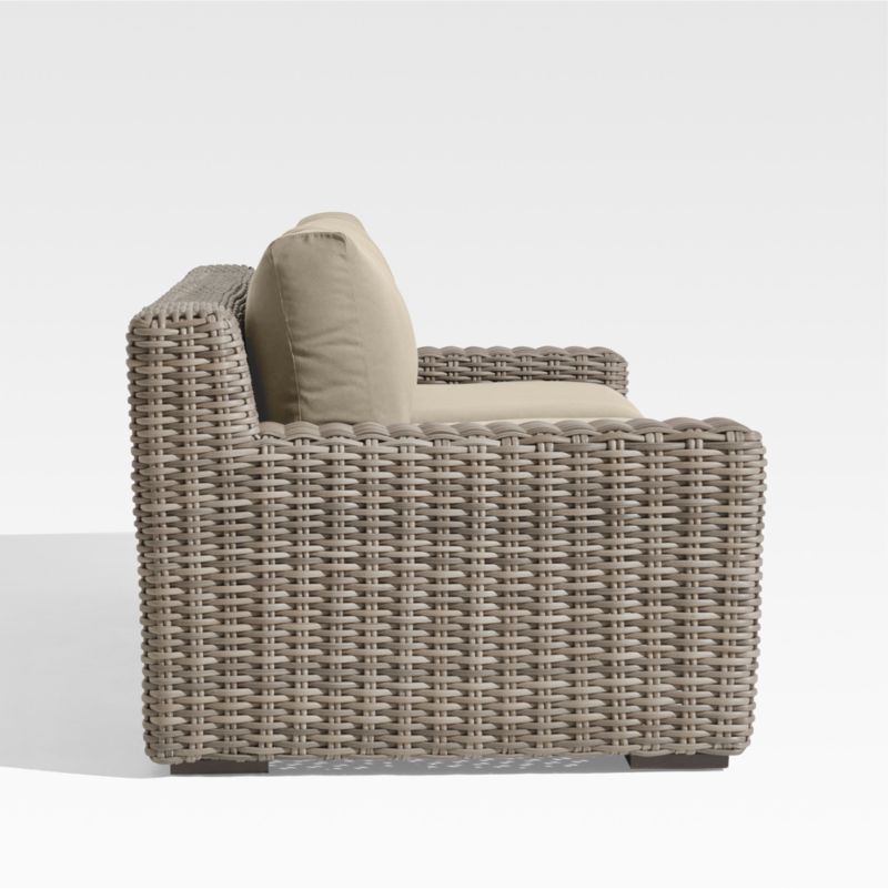 Abaco 83" Resin Wicker Outdoor Sofa with Canvas Flax Sunbrella® Cushions