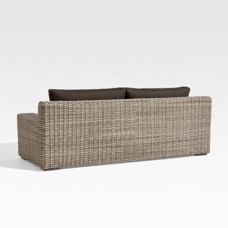 Abaco 83" Resin Wicker Outdoor Sofa with Canvas Java Sunbrella® Cushions