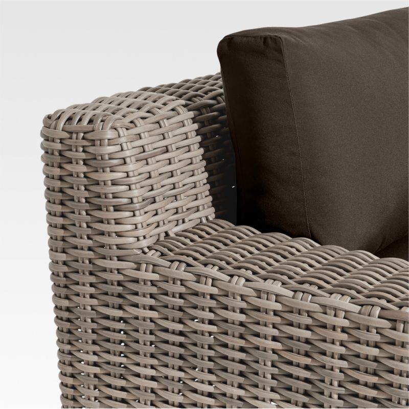 Abaco 83" Resin Wicker Outdoor Sofa with Canvas Java Sunbrella® Cushions