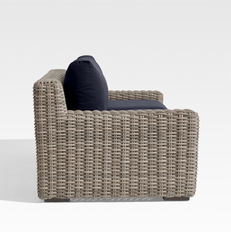 Abaco 83" Resin Wicker Outdoor Sofa with Canvas Navy Sunbrella® Cushions