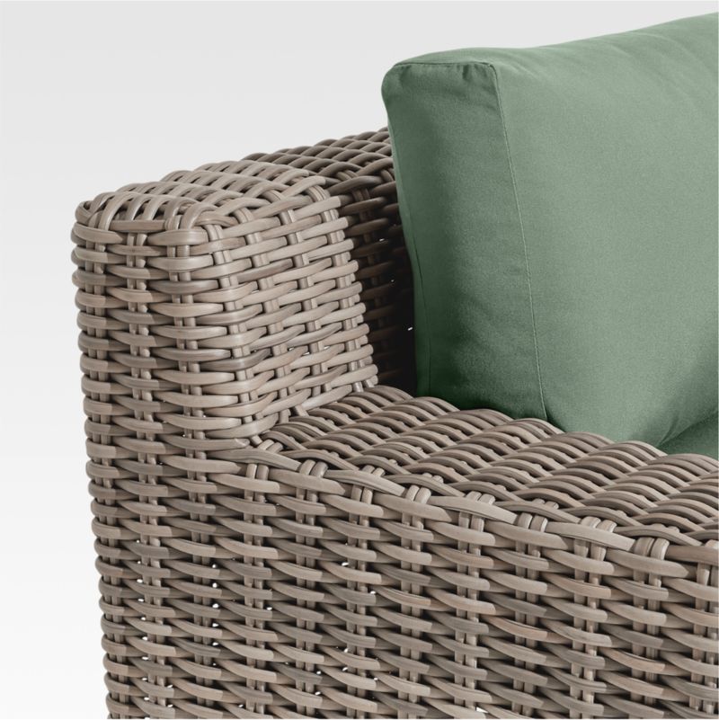 Abaco 83" Resin Wicker Outdoor Sofa with Canvas Spa Sunbrella® Cushions