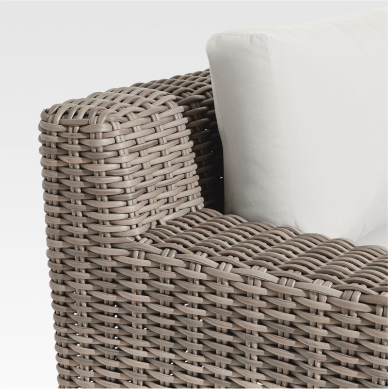 Abaco 83" Resin Wicker Outdoor Sofa with Canvas White Sunbrella® Cushions
