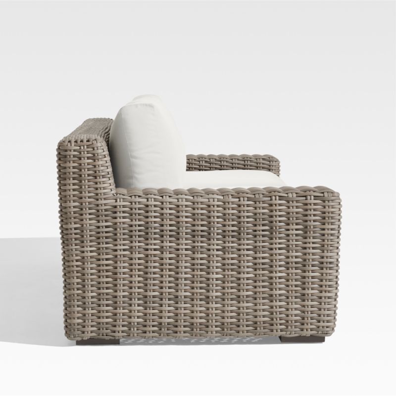 Abaco 83" Resin Wicker Outdoor Sofa with Canvas White Sunbrella® Cushions