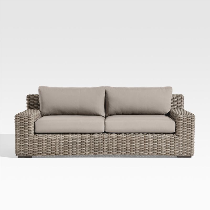 Viewing product image Abaco 83" Resin Wicker Outdoor Sofa with Cast Ash Sunbrella® Cushions - image 1 of 14