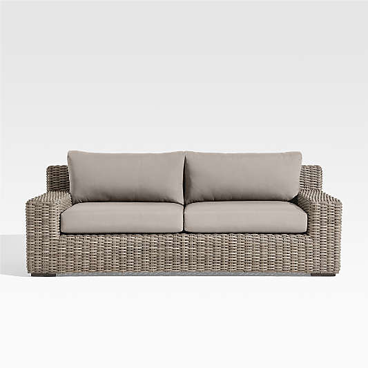 Abaco 83" Resin Wicker Outdoor Sofa with Cast Ash Sunbrella® Cushions