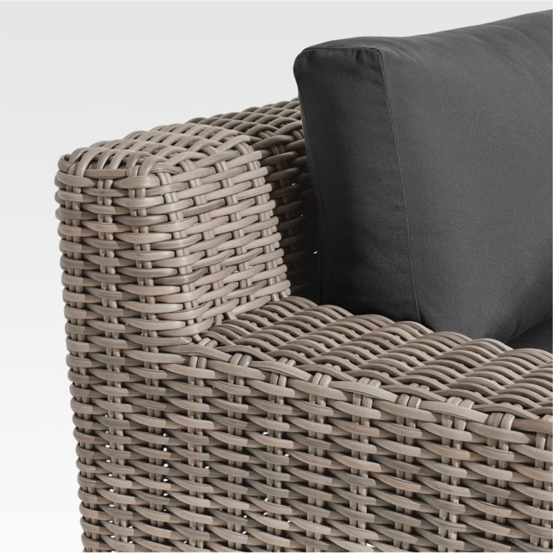 Abaco 83" Resin Wicker Outdoor Sofa with Cast Charcoal Sunbrella® Cushions