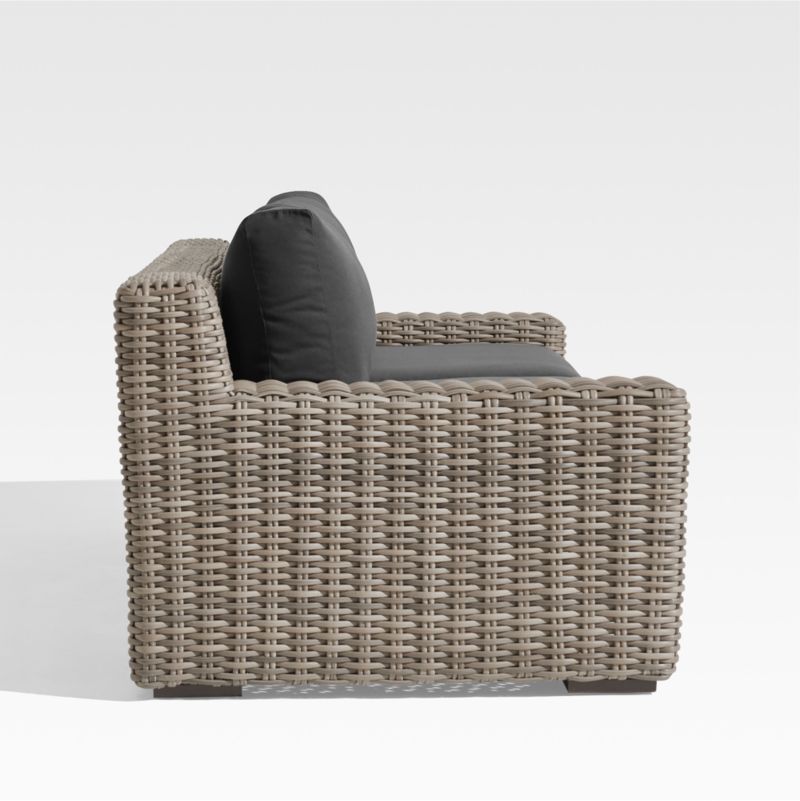 Abaco 83" Resin Wicker Outdoor Sofa with Cast Charcoal Sunbrella® Cushions