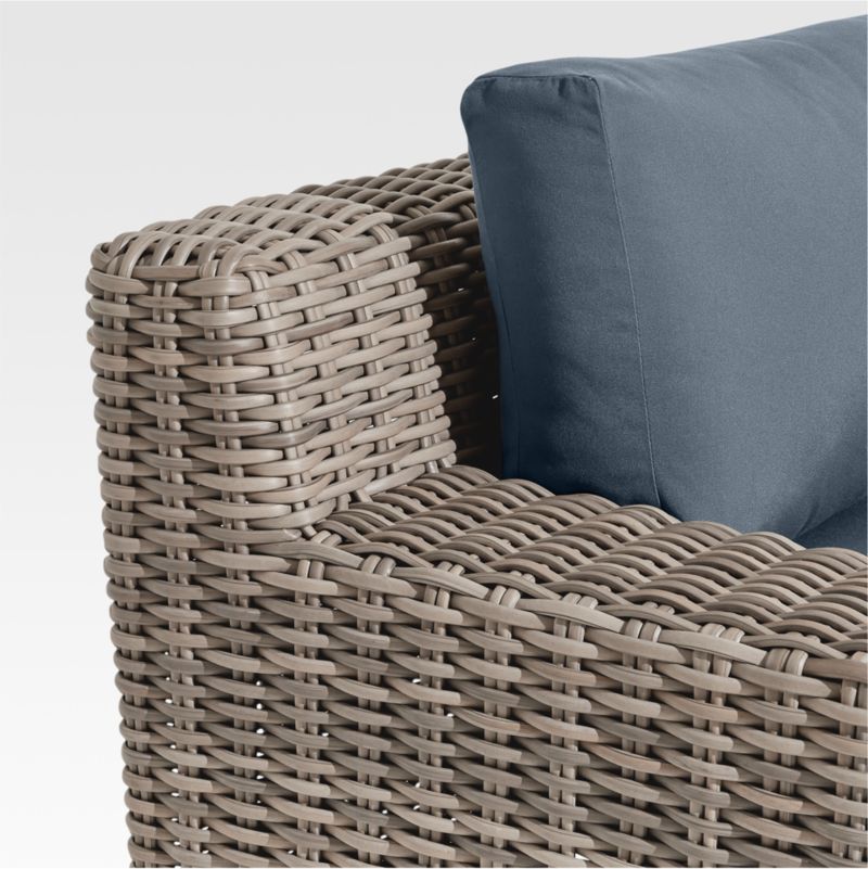 Abaco 83" Resin Wicker Outdoor Sofa with Cast Harbor Sunbrella® Cushions