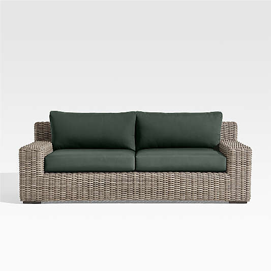 Abaco 83" Resin Wicker Outdoor Sofa with Cast Ivy Sunbrella® Cushions