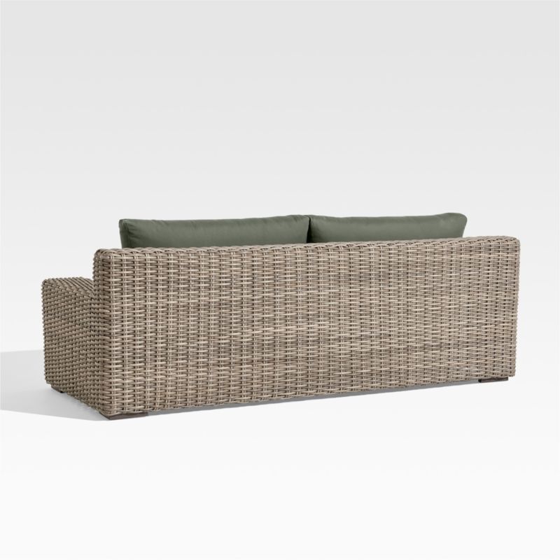 Abaco 83" Resin Wicker Outdoor Sofa with Cast Sage Sunbrella® Cushions