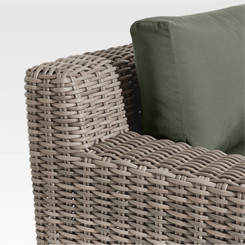 Abaco 83" Resin Wicker Outdoor Sofa with Cast Sage Sunbrella® Cushions
