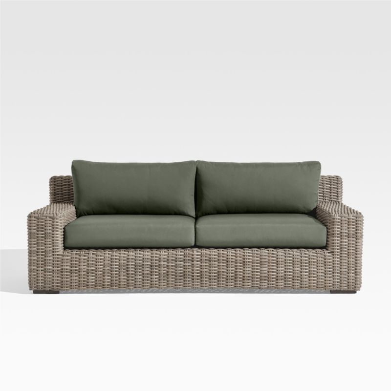Viewing product image Abaco 83" Resin Wicker Outdoor Sofa with Cast Sage Sunbrella® Cushions - image 1 of 14