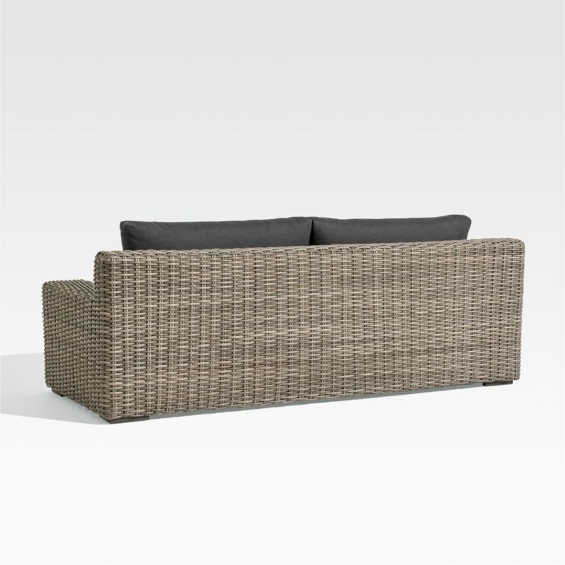 Abaco 83" Resin Wicker Outdoor Sofa with Charcoal Sunbrella ® Cushion