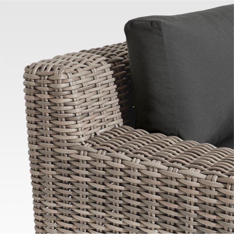 Abaco 83" Resin Wicker Outdoor Sofa with Charcoal Sunbrella ® Cushion