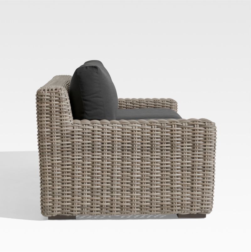 Abaco 83" Resin Wicker Outdoor Sofa with Charcoal Sunbrella ® Cushion