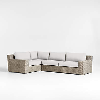 Urban 3 Piece L-Shaped Sectional, Sofa With Chaise