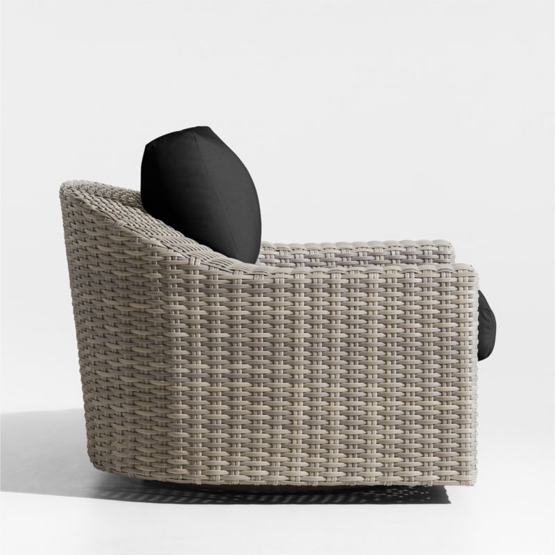 Abaco Resin Wicker Outdoor Swivel Lounge Chair with Canvas Black Sunbrella ® Cushions - image 7 of 9