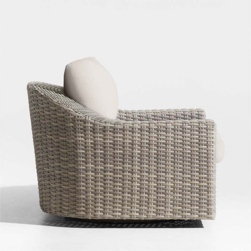 Abaco Resin Wicker Outdoor Swivel Lounge Chair with Canvas Canvas Sunbrella ® Cushions - image 7 of 9